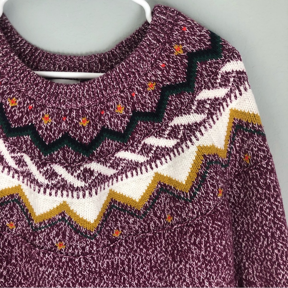 Old Navy Colorful Purple and White Sweater - Picture 2 of 5